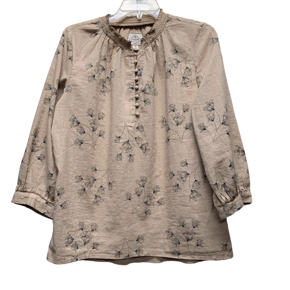 St. John's Bay Beige Floral Blouse